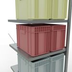 Anbauregal, Fachbodenregal Stecksystem MULTIplus250, 2500 x 750 x 800 mm (HxBxT), 6 Fachböden, Kreuzstrebe, verzinkt