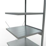 Anbauregal, Fachbodenregal Stecksystem MULTIplus250, 2500 x 750 x 800 mm (HxBxT), 6 Fachböden, Kreuzstrebe, verzinkt