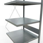 Anbauregal, Fachbodenregal Stecksystem MULTIplus250, 3000 x 750 x 800 mm (HxBxT), 7 Fachböden, Kreuzstrebe, verzinkt