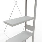 Anbauregal, Fachbodenregal Stecksystem MULTIplus250, 3000 x 750 x 300 mm (HxBxT), 7 Fachböden, Kreuzstrebe, RAL 7035 lichtgrau