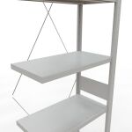 Anbauregal, Fachbodenregal Stecksystem MULTIplus250, 3000 x 750 x 400 mm (HxBxT), 7 Fachböden, Kreuzstrebe, RAL 7035 lichtgrau