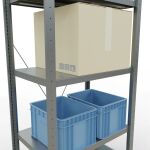 Grundregal, Fachbodenregal Stecksystem MULTIplus250, 2000 x 750 x 500 mm (HxBxT), 5 Fachböden, Kreuzstrebe, RAL 7035 lichtgrau