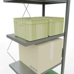 Anbauregal, Fachbodenregal Stecksystem MULTIplus250, 3000 x 750 x 500 mm (HxBxT), 7 Fachböden, Kreuzstrebe, RAL 7035 lichtgrau