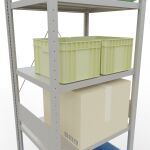 Grundregal, Fachbodenregal Stecksystem MULTIplus250, 3000 x 750 x 600 mm (HxBxT), 7 Fachböden, Kreuzstrebe, RAL 7035 lichtgrau