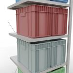 Anbauregal, Fachbodenregal Stecksystem MULTIplus250, 2000 x 750 x 800 mm (HxBxT), 5 Fachböden, Kreuzstrebe, RAL 7035 lichtgrau