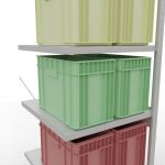 Anbauregal, Fachbodenregal Stecksystem MULTIplus250, 2500 x 750 x 800 mm (HxBxT), 6 Fachböden, Kreuzstrebe, RAL 7035 lichtgrau