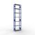 Grundregal, Fachbodenregal Stecksystem MULTIplus250, 3000 x 750 x 300 mm (HxBxT), 7 Fachböden, Kreuzstrebe, RAL 5010 enzianblau/verzinkt/verzinkt