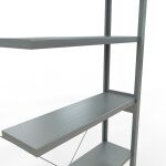 Anbauregal, Fachbodenregal Stecksystem MULTIplus250, 2500 x 1000 x 300 mm (HxBxT), 6 Fachböden, Kreuzstrebe, verzinkt