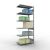 Anbauregal, Fachbodenregal Stecksystem MULTIplus250, 2500 x 1000 x 600 mm (HxBxT), 6 Fachböden, Kreuzstrebe, verzinkt