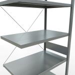 Anbauregal, Fachbodenregal Stecksystem MULTIplus250, 3000 x 1000 x 600 mm (HxBxT), 7 Fachböden, Kreuzstrebe, verzinkt