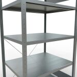 Grundregal, Fachbodenregal Stecksystem MULTIplus250, 2000 x 1000 x 800 mm (HxBxT), 5 Fachböden, Kreuzstrebe, verzinkt