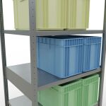 Grundregal, Fachbodenregal Stecksystem MULTIplus250, 2500 x 1000 x 800 mm (HxBxT), 6 Fachböden, Kreuzstrebe, verzinkt