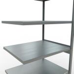 Anbauregal, Fachbodenregal Stecksystem MULTIplus250, 2500 x 1000 x 800 mm (HxBxT), 6 Fachböden, Kreuzstrebe, verzinkt