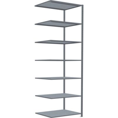 Anbauregal, Fachbodenregal Stecksystem MULTIplus250, 3000 x 1000 x 800 mm (HxBxT), 7 Fachböden, Kreuzstrebe, verzinkt