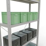 Grundregal, Fachbodenregal Stecksystem MULTIplus250, 2000 x 1000 x 300 mm (HxBxT), 5 Fachböden, Kreuzstrebe, RAL 7035 lichtgrau