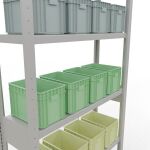 Grundregal, Fachbodenregal Stecksystem MULTIplus250, 2500 x 1000 x 300 mm (HxBxT), 6 Fachböden, Kreuzstrebe, RAL 7035 lichtgrau