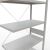 Anbauregal, Fachbodenregal Stecksystem MULTIplus250, 3000 x 1000 x 500 mm (HxBxT), 7 Fachböden, Kreuzstrebe, RAL 7035 lichtgrau