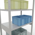 Grundregal, Fachbodenregal Stecksystem MULTIplus250, 2500 x 1000 x 600 mm (HxBxT), 6 Fachböden, Kreuzstrebe, RAL 7035 lichtgrau