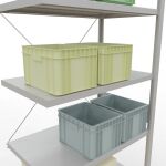 Anbauregal, Fachbodenregal Stecksystem MULTIplus250, 3000 x 1000 x 600 mm (HxBxT), 7 Fachböden, Kreuzstrebe, RAL 7035 lichtgrau