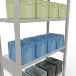 Grundregal, Fachbodenregal Stecksystem MULTIplus250, 2500 x 1000 x 800 mm (HxBxT), 6 Fachböden, Kreuzstrebe, RAL 7035 lichtgrau