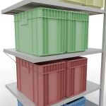 Anbauregal, Fachbodenregal Stecksystem MULTIplus250, 2000 x 1000 x 800 mm (HxBxT), 5 Fachböden, Kreuzstrebe, RAL 7035 lichtgrau