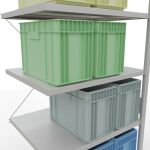 Anbauregal, Fachbodenregal Stecksystem MULTIplus250, 3000 x 1000 x 800 mm (HxBxT), 7 Fachböden, Kreuzstrebe, RAL 7035 lichtgrau