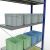 Anbauregal, Fachbodenregal Stecksystem MULTIplus250, 2000 x 1000 x 400 mm (HxBxT), 5 Fachböden, Kreuzstrebe, RAL 5010 enzianblau/verzinkt