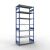 Grundregal, Fachbodenregal Stecksystem MULTIplus250, 3000 x 1300 x 600 mm (HxBxT), 7 Fachböden, Kreuzstrebe, RAL 5010 enzianblau/verzinkt