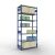 Grundregal, Fachbodenregal Stecksystem MULTIplus250, 3000 x 1300 x 600 mm (HxBxT), 7 Fachböden, Kreuzstrebe, RAL 5010 enzianblau/verzinkt