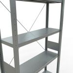 Grundregal, Fachbodenregal Stecksystem MULTIplus330, 3000 x 1000 x 300 mm (HxBxT), 7 Fachböden, Kreuzstrebe, verzinkt