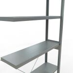 Anbauregal, Fachbodenregal Stecksystem MULTIplus330, 2500 x 1000 x 300 mm (HxBxT), 6 Fachböden, Kreuzstrebe, verzinkt