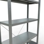 Grundregal, Fachbodenregal Stecksystem MULTIplus330, 2000 x 1000 x 400 mm (HxBxT), 5 Fachböden, Kreuzstrebe, verzinkt