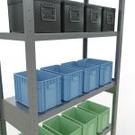 Grundregal, Fachbodenregal Stecksystem MULTIplus330, 2500 x 1000 x 400 mm (HxBxT), 6 Fachböden, Kreuzstrebe, verzinkt