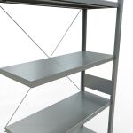 Anbauregal, Fachbodenregal Stecksystem MULTIplus330, 3000 x 1000 x 400 mm (HxBxT), 7 Fachböden, Kreuzstrebe, verzinkt