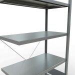 Anbauregal, Fachbodenregal Stecksystem MULTIplus330, 2000 x 1000 x 500 mm (HxBxT), 5 Fachböden, Kreuzstrebe, verzinkt