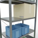 Grundregal, Fachbodenregal Stecksystem MULTIplus330, 2000 x 1000 x 600 mm (HxBxT), 5 Fachböden, Kreuzstrebe, verzinkt