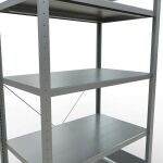 Grundregal, Fachbodenregal Stecksystem MULTIplus330, 2000 x 1000 x 600 mm (HxBxT), 5 Fachböden, Kreuzstrebe, verzinkt
