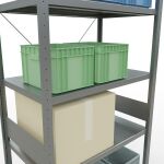 Grundregal, Fachbodenregal Stecksystem MULTIplus330, 3000 x 1000 x 600 mm (HxBxT), 7 Fachböden, Kreuzstrebe, verzinkt