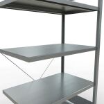 Anbauregal, Fachbodenregal Stecksystem MULTIplus330, 2000 x 1000 x 600 mm (HxBxT), 5 Fachböden, Kreuzstrebe, verzinkt