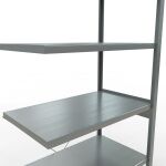 Anbauregal, Fachbodenregal Stecksystem MULTIplus330, 2500 x 1000 x 600 mm (HxBxT), 6 Fachböden, Kreuzstrebe, verzinkt