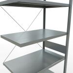 Anbauregal, Fachbodenregal Stecksystem MULTIplus330, 3000 x 1000 x 600 mm (HxBxT), 7 Fachböden, Kreuzstrebe, verzinkt