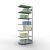 Anbauregal, Fachbodenregal Stecksystem MULTIplus330, 3000 x 1000 x 600 mm (HxBxT), 7 Fachböden, Kreuzstrebe, verzinkt