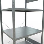 Grundregal, Fachbodenregal Stecksystem MULTIplus330, 2000 x 1000 x 800 mm (HxBxT), 5 Fachböden, Kreuzstrebe, verzinkt