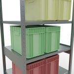 Grundregal, Fachbodenregal Stecksystem MULTIplus330, 2500 x 1000 x 800 mm (HxBxT), 6 Fachböden, Kreuzstrebe, verzinkt