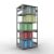 Grundregal, Fachbodenregal Stecksystem MULTIplus330, 2500 x 1000 x 800 mm (HxBxT), 6 Fachböden, Kreuzstrebe, verzinkt