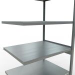 Anbauregal, Fachbodenregal Stecksystem MULTIplus330, 2500 x 1000 x 800 mm (HxBxT), 6 Fachböden, Kreuzstrebe, verzinkt