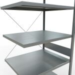 Anbauregal, Fachbodenregal Stecksystem MULTIplus330, 3000 x 1000 x 800 mm (HxBxT), 7 Fachböden, Kreuzstrebe, verzinkt