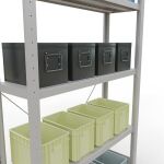 Grundregal, Fachbodenregal Stecksystem MULTIplus330, 2000 x 1000 x 300 mm (HxBxT), 5 Fachböden, Kreuzstrebe, RAL 7035 lichtgrau