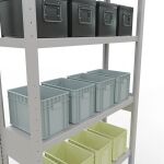 Grundregal, Fachbodenregal Stecksystem MULTIplus330, 2500 x 1000 x 300 mm (HxBxT), 6 Fachböden, Kreuzstrebe, RAL 7035 lichtgrau