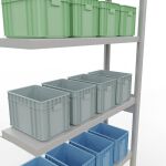 Anbauregal, Fachbodenregal Stecksystem MULTIplus330, 2500 x 1000 x 300 mm (HxBxT), 6 Fachböden, Kreuzstrebe, RAL 7035 lichtgrau